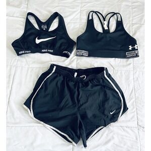Lot of 3 Girls' Athletic Sport Tops & Shorts Size M/L  10/12  Read Description!!